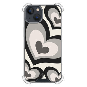 Casimoda iPhone 13 mini shockproof hoesje - Hart swirl zwart