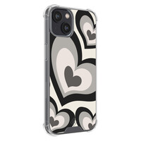 Casimoda iPhone 13 mini shockproof hoesje - Hart swirl zwart