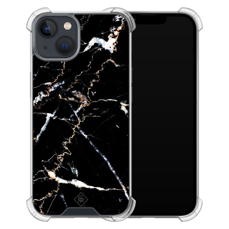 Casimoda iPhone 13 mini shockproof hoesje - Marmer zwart