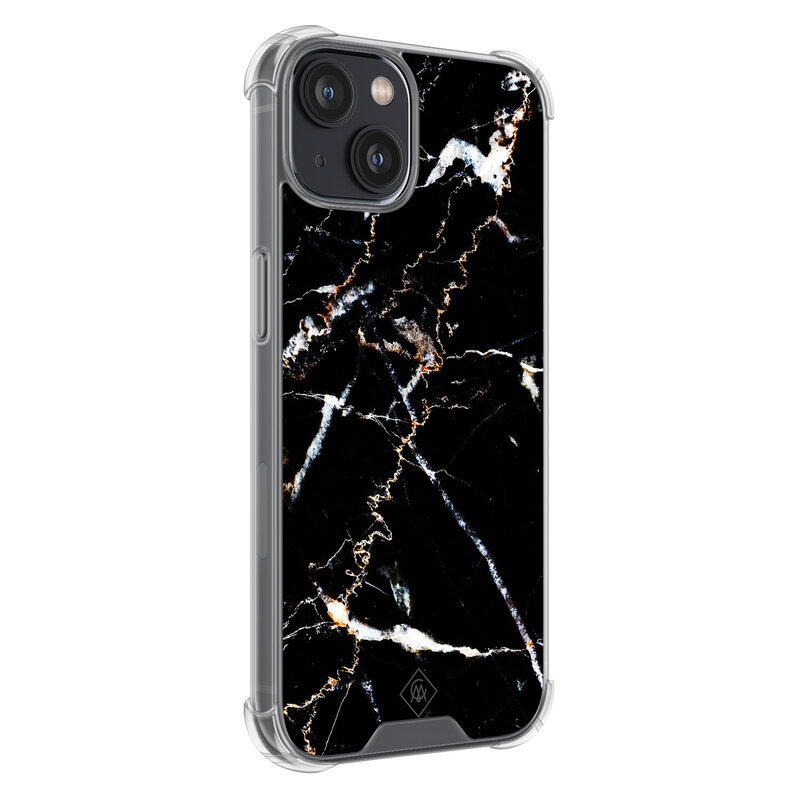 Casimoda iPhone 13 mini shockproof hoesje - Marmer zwart
