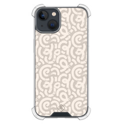 Casimoda iPhone 13 mini shockproof hoesje - Ivory abstraction