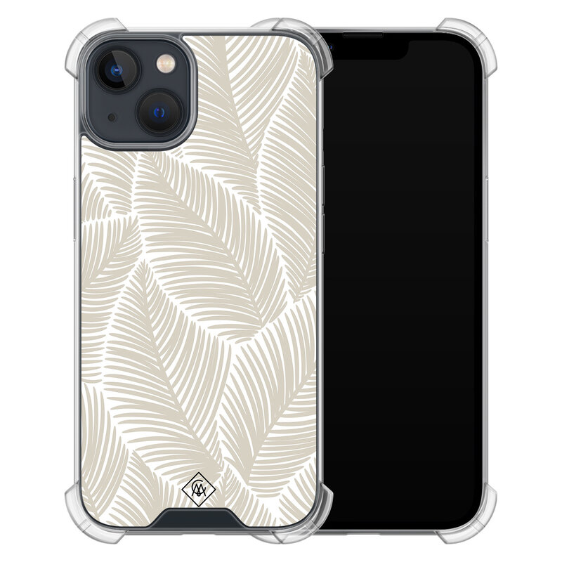 Casimoda iPhone 13 mini shockproof hoesje - Palmy leaves beige