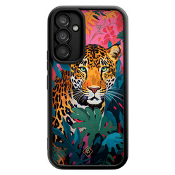 Casimoda Samsung Galaxy A54 zwarte case - Luipaard jungle