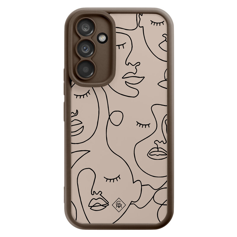 Casimoda Samsung Galaxy A54 bruine case - Abstract faces