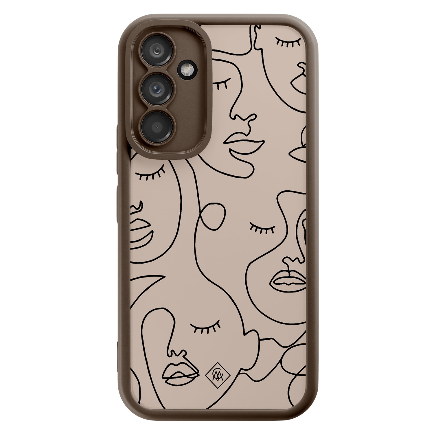 Samsung Galaxy A54 bruine case - Abstract faces