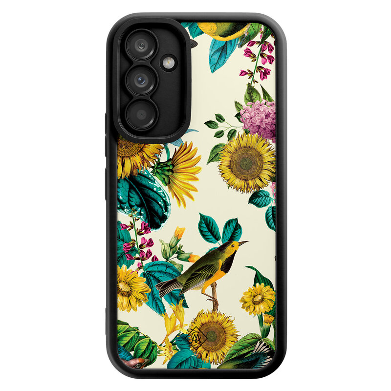 Casimoda Samsung Galaxy A54 zwarte case - Sunflowers