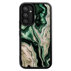 Casimoda Samsung Galaxy A54 zwarte case - Green waves