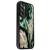 Casimoda Samsung Galaxy A54 zwarte case - Green waves