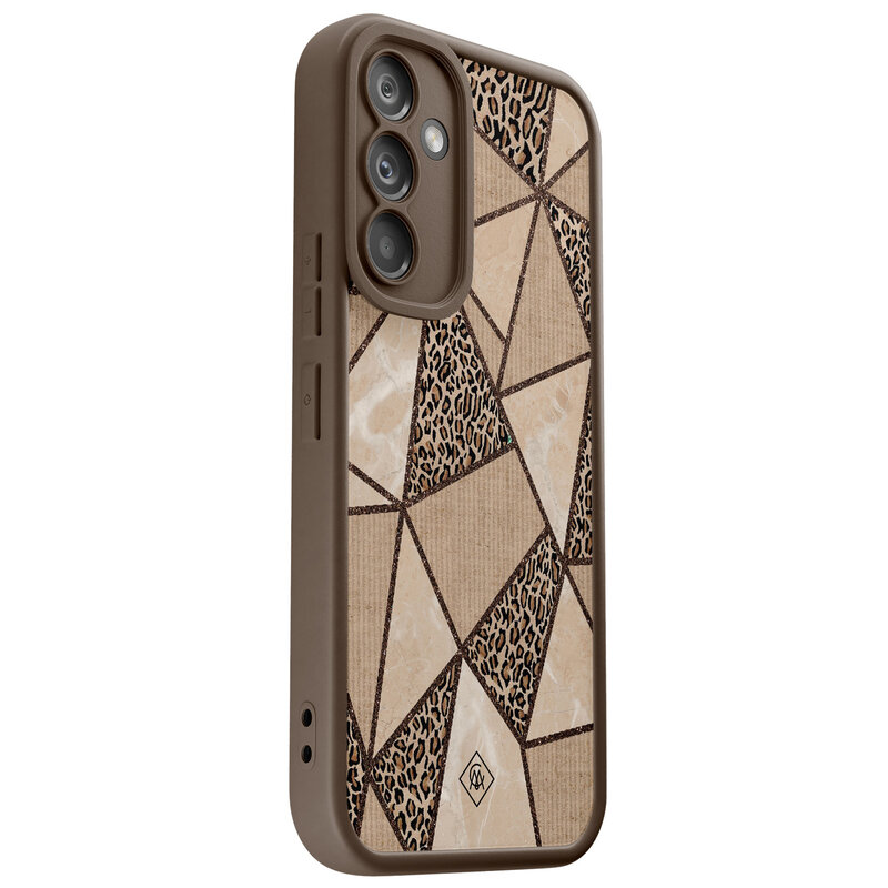 Casimoda Samsung Galaxy A54 bruine case - Leopard abstract