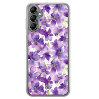 Casimoda Samsung Galaxy A14 hybride hoesje - Floral violet