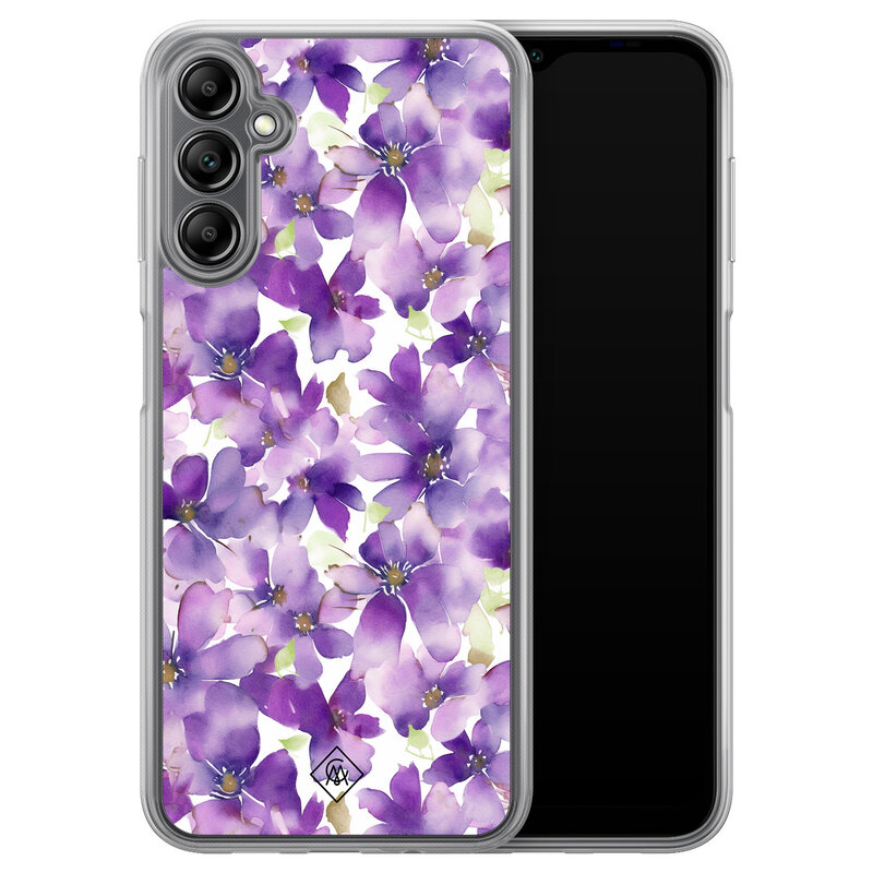 Casimoda Samsung Galaxy A14 hybride hoesje - Floral violet