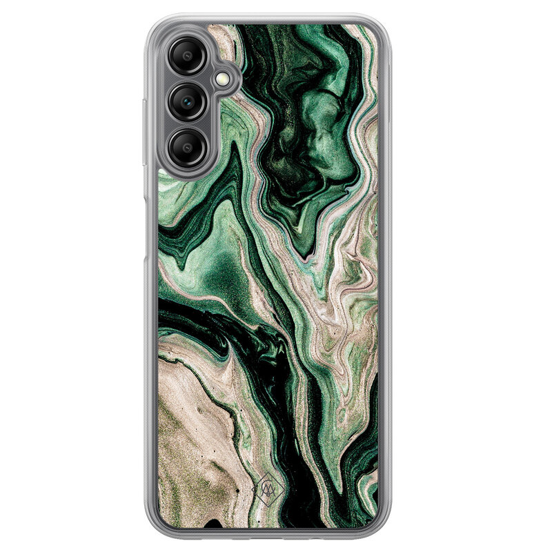 Casimoda Samsung Galaxy A14 hybride hoesje - Green waves