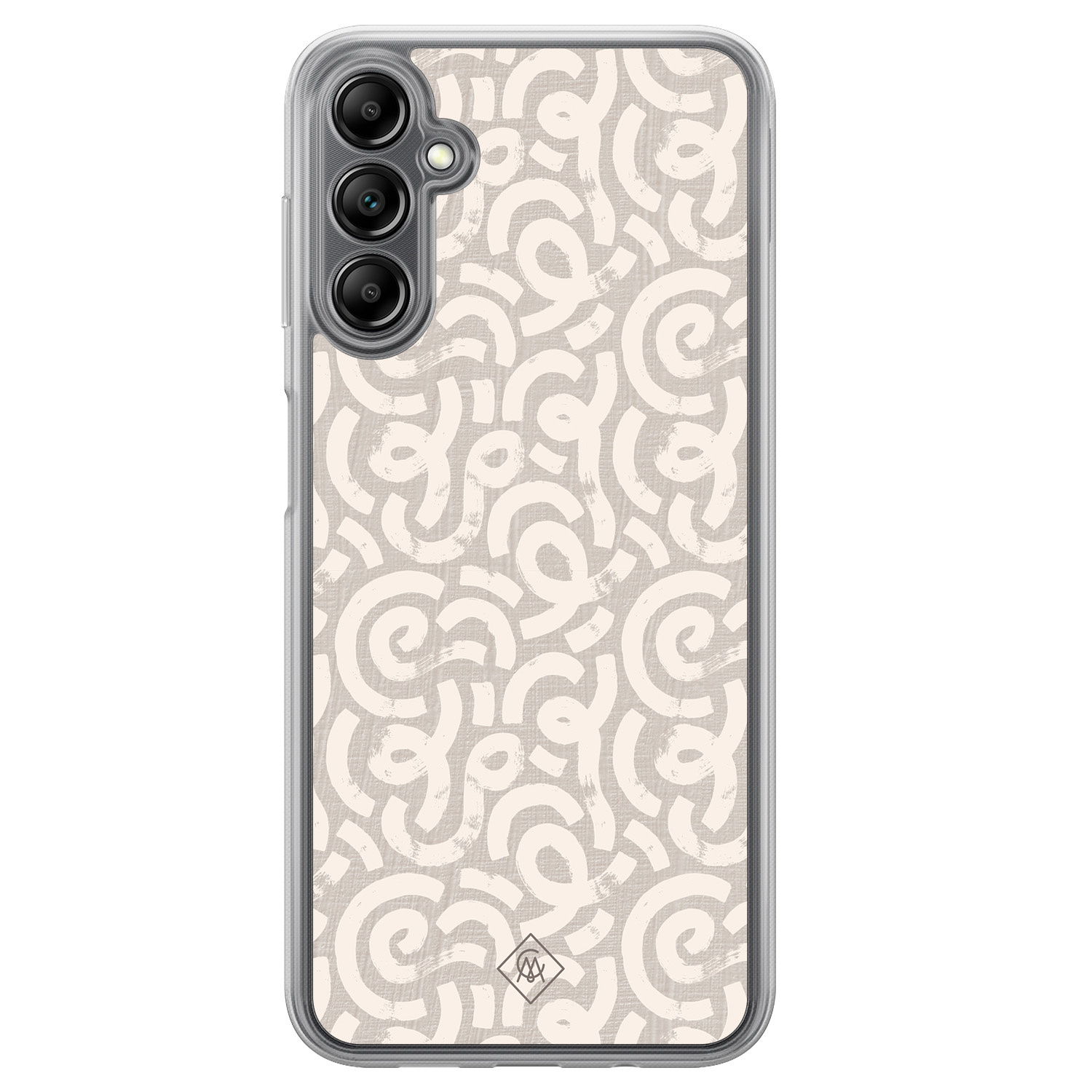 Samsung Galaxy A14 hybride hoesje - Ivory abstraction