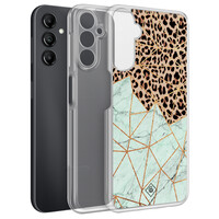 Casimoda Samsung Galaxy A14 hybride hoesje - Luipaard marmer mint