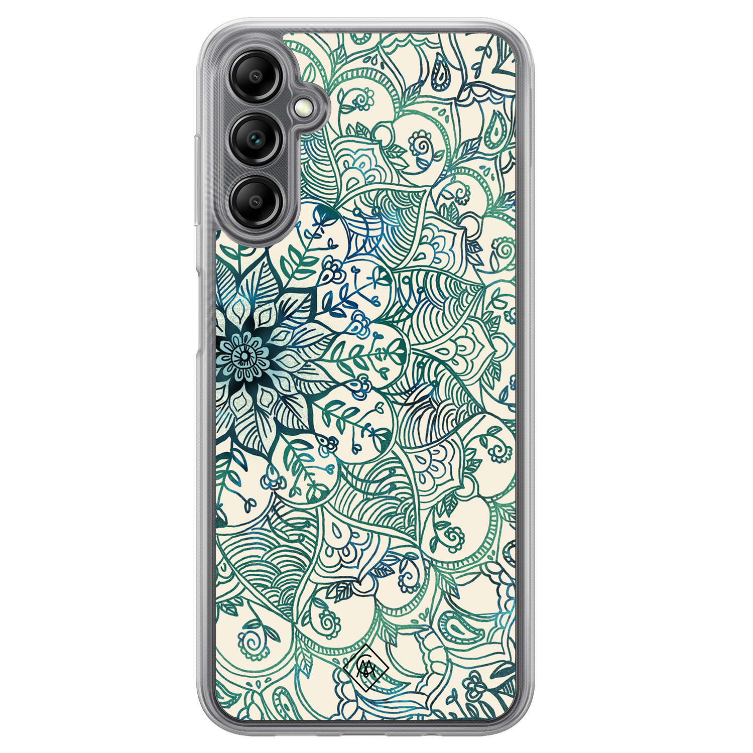 Samsung Galaxy A14 hybride hoesje - Mandala blauw