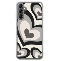 Casimoda Samsung Galaxy A14 hybride hoesje - Hart swirl zwart