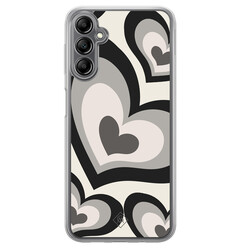Casimoda Samsung Galaxy A14 hybride hoesje - Hart swirl zwart
