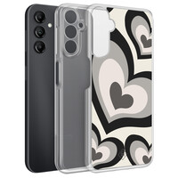 Casimoda Samsung Galaxy A14 hybride hoesje - Hart swirl zwart