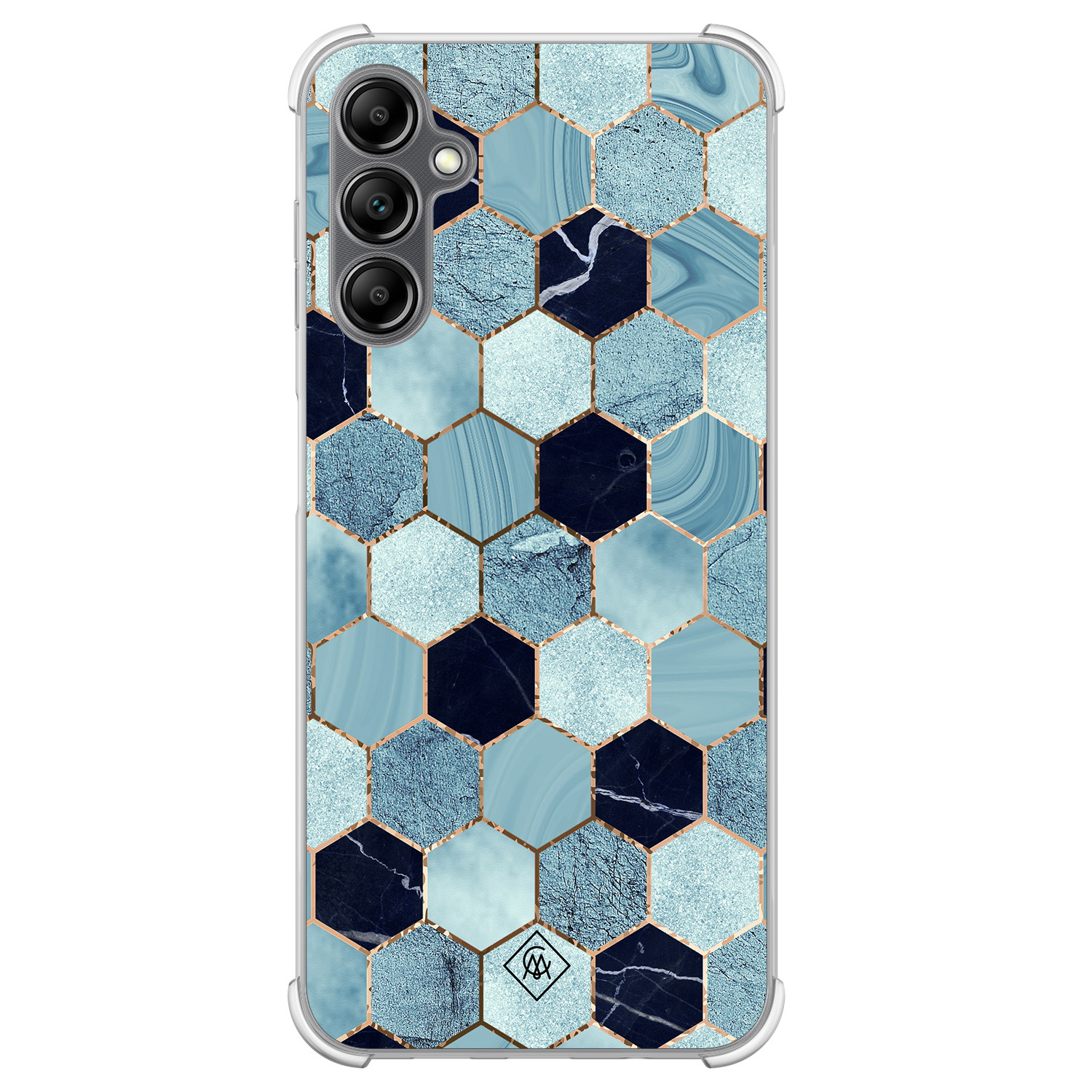 Samsung Galaxy A14 shockproof hoesje - Blue cubes