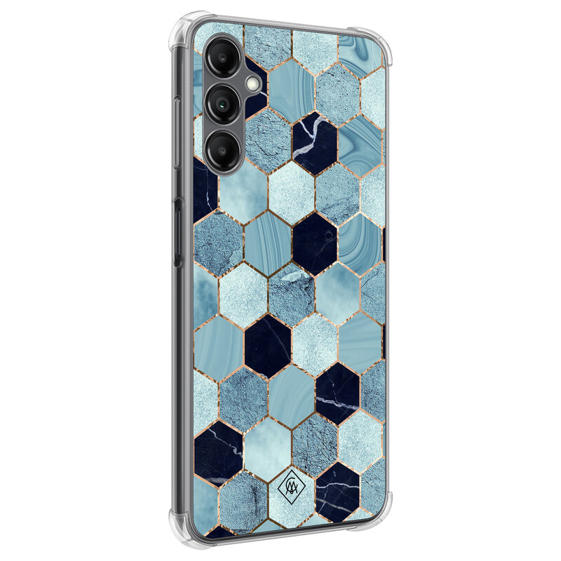 Casimoda Samsung Galaxy A14 shockproof hoesje - Blue cubes