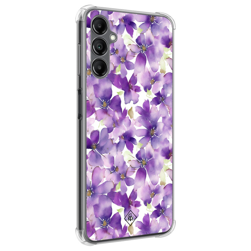 Casimoda Samsung Galaxy A14 shockproof hoesje - Floral violet