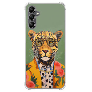 Casimoda Samsung Galaxy A14 shockproof hoesje - Luipaard hipster