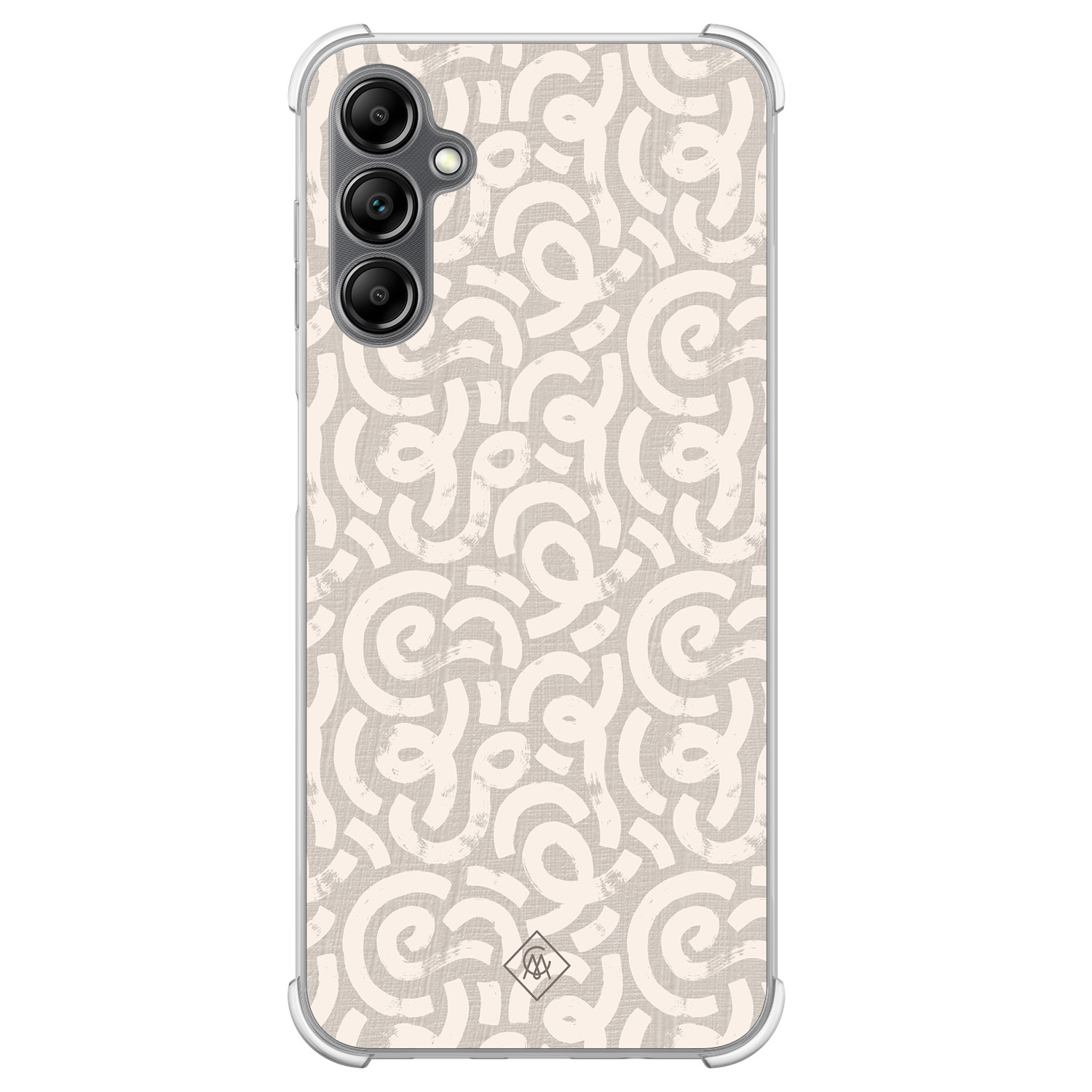 Samsung Galaxy A14 shockproof hoesje - Ivory abstraction