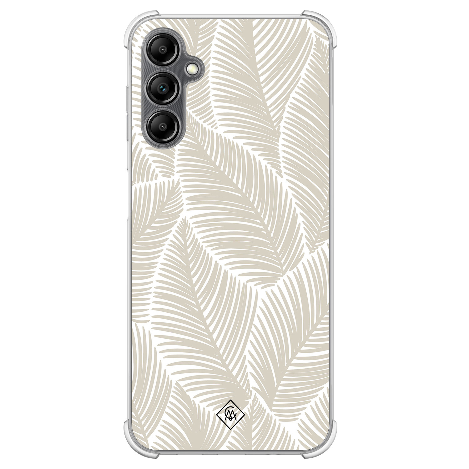 Samsung Galaxy A14 shockproof hoesje - Palmy leaves beige