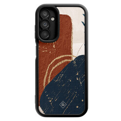 Casimoda Samsung Galaxy A14 zwarte case - Abstract terracotta