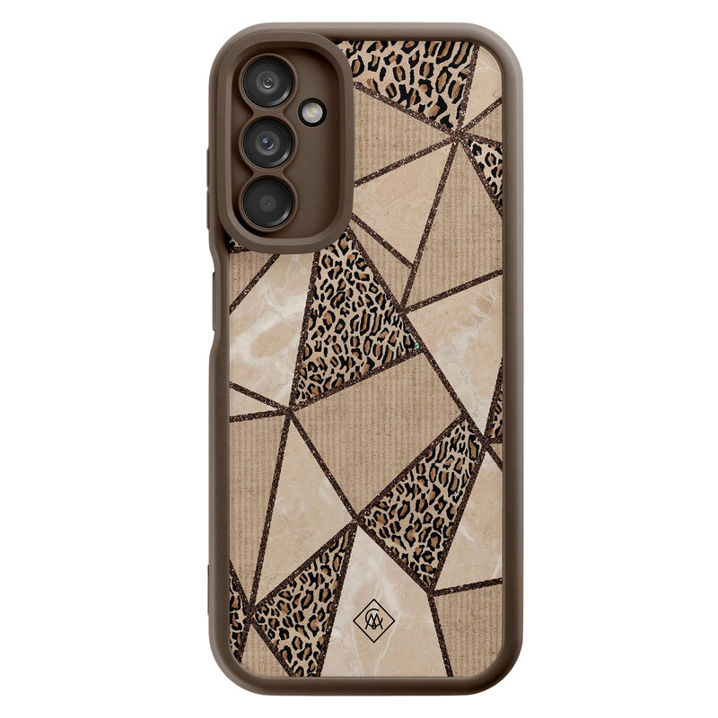 Casimoda Samsung Galaxy A14 bruine case - Leopard abstract