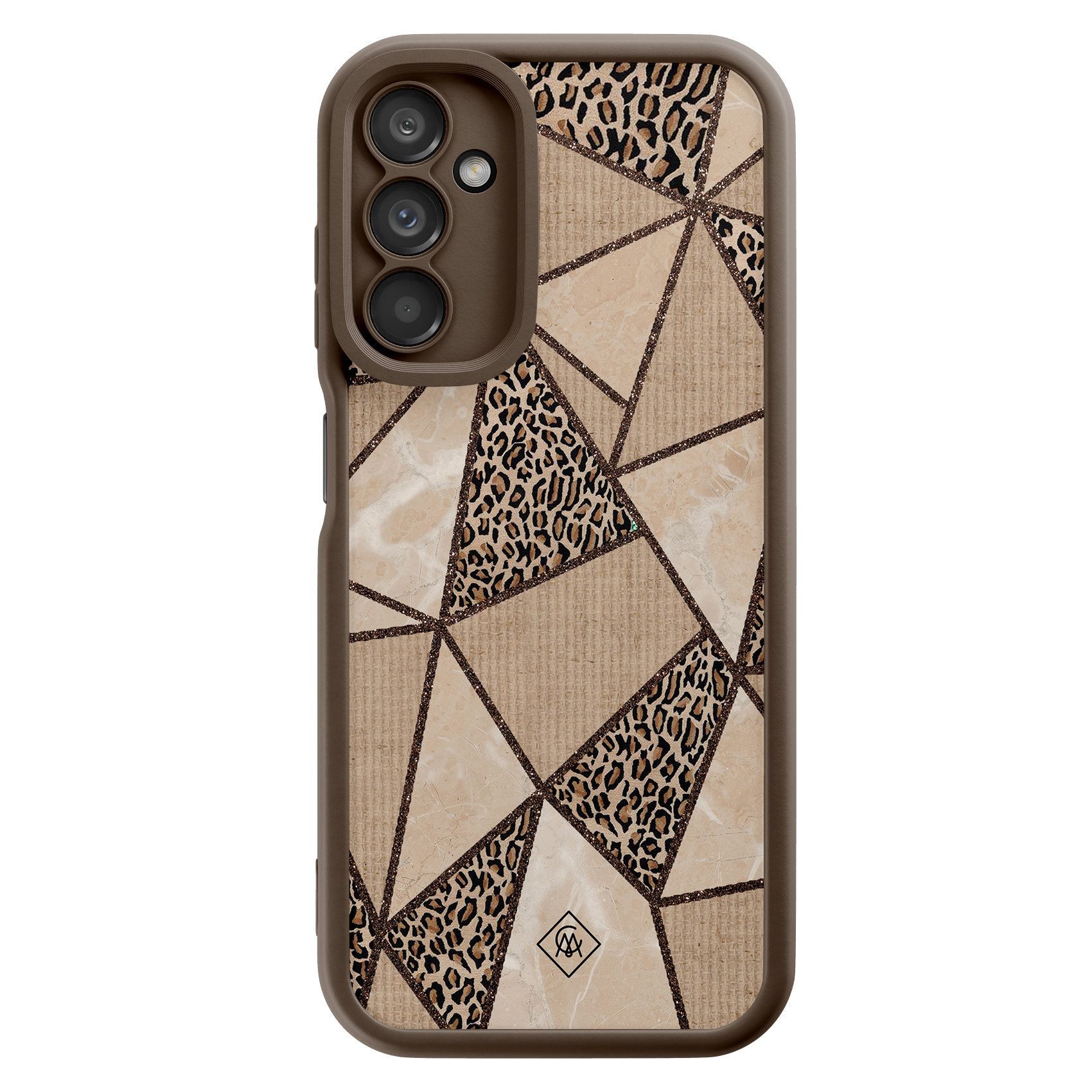 Samsung Galaxy A14 bruine case - Leopard abstract