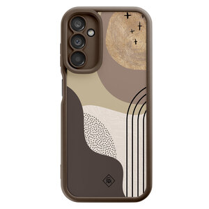 Casimoda Samsung Galaxy A14 bruine case - Abstract almond shapes