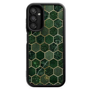 Casimoda Samsung Galaxy A14 zwarte case - Kubus groen