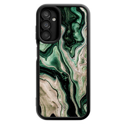 Casimoda Samsung Galaxy A14 zwarte case - Green waves