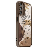 Casimoda Samsung Galaxy A14 bruine case - Abstract gezicht bruin