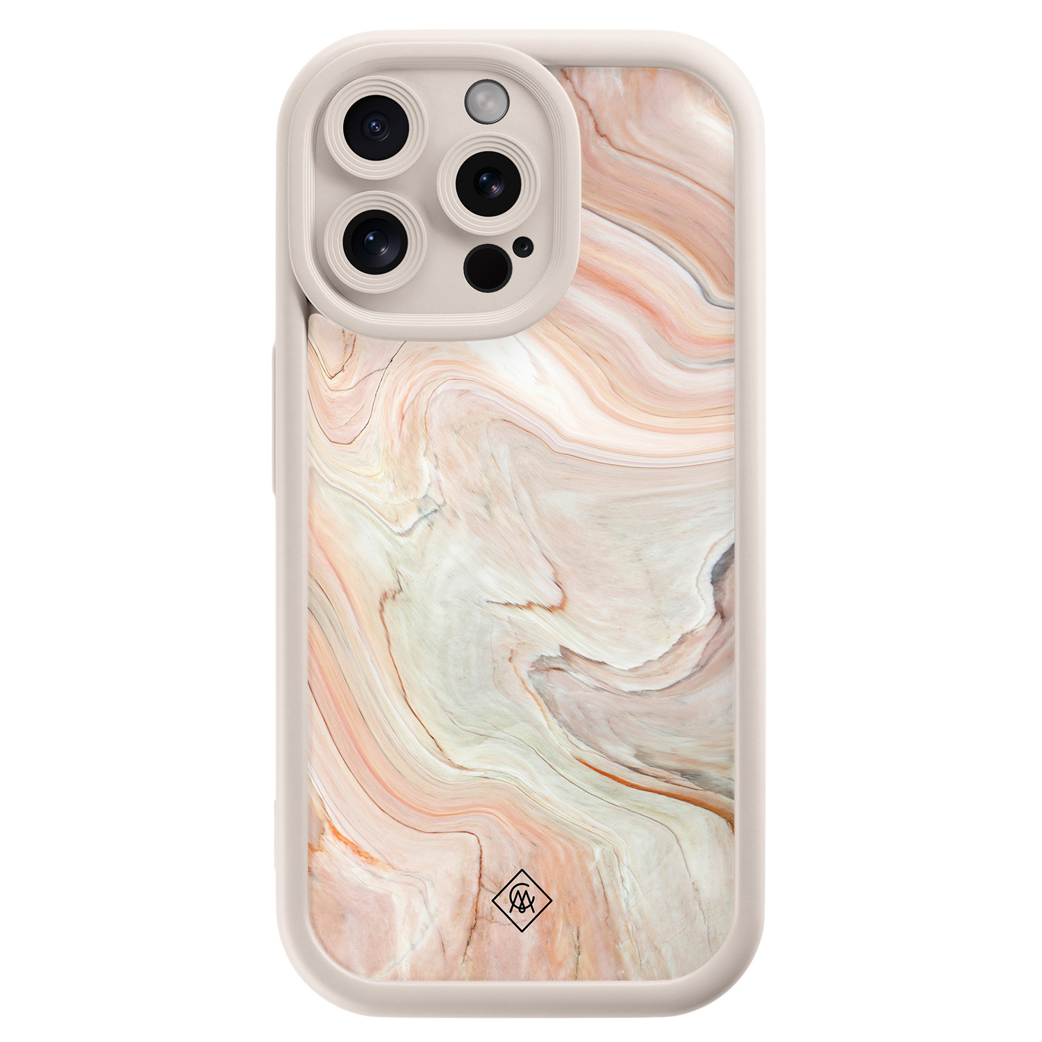 iPhone 15 Pro Max beige case - Marmer waves
