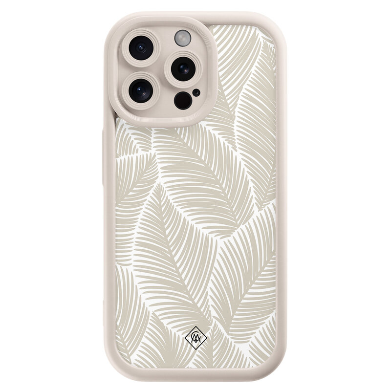 Casimoda iPhone 15 Pro Max beige case - Palmy leaves beige