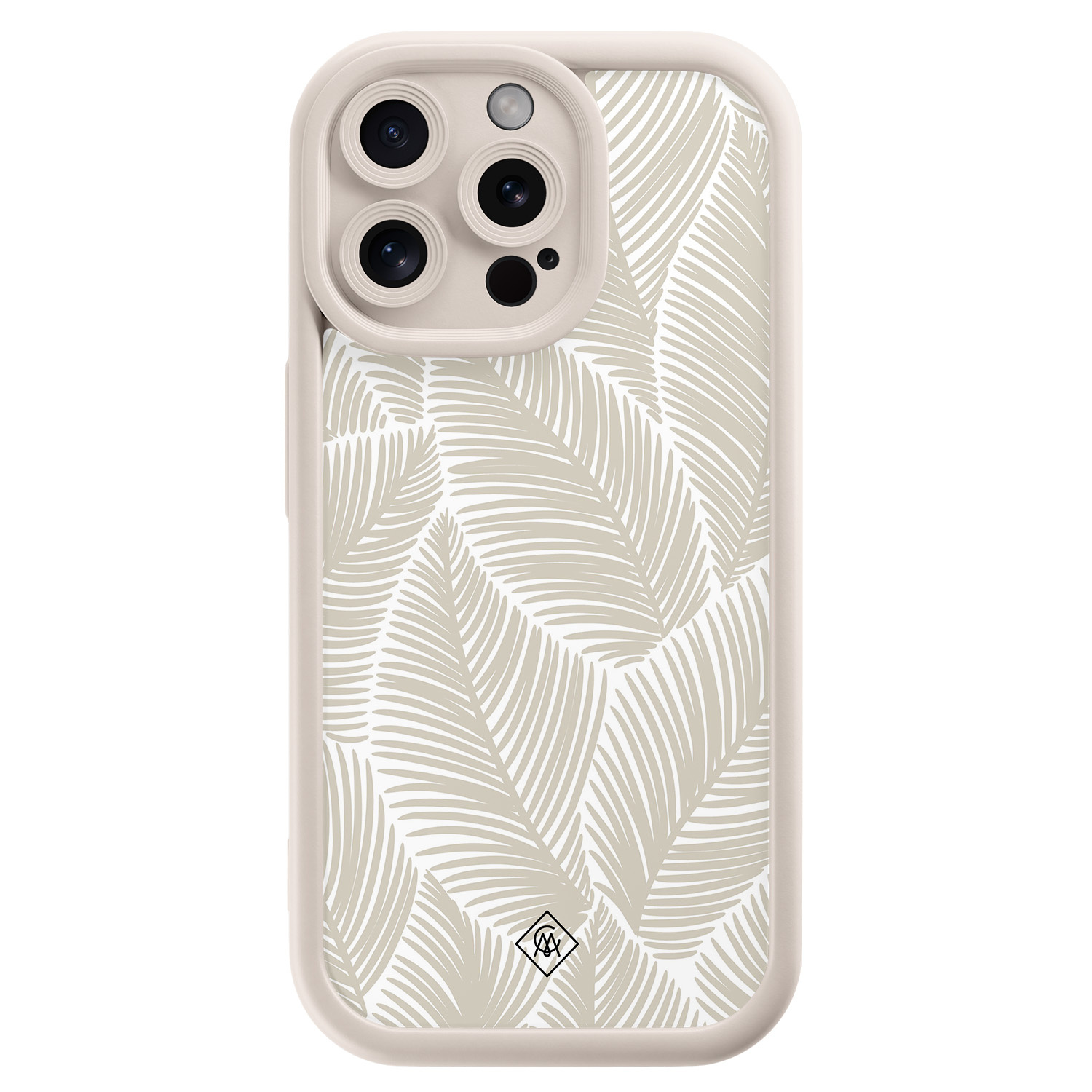 iPhone 15 Pro Max beige case - Palmy leaves beige