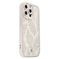 Casimoda iPhone 15 Pro Max beige case - Palmy leaves beige