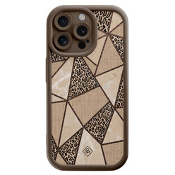 Casimoda iPhone 15 Pro Max bruine case - Leopard abstract