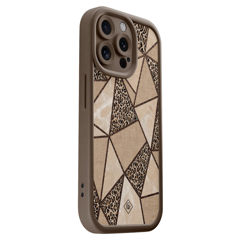 Casimoda iPhone 15 Pro Max bruine case - Leopard abstract
