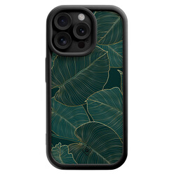 Casimoda iPhone 15 Pro Max zwarte case - Monstera leaves