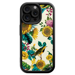 Casimoda iPhone 15 Pro Max zwarte case - Sunflowers