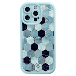 Casimoda iPhone 15 Pro Max blauwe case - Blue cubes