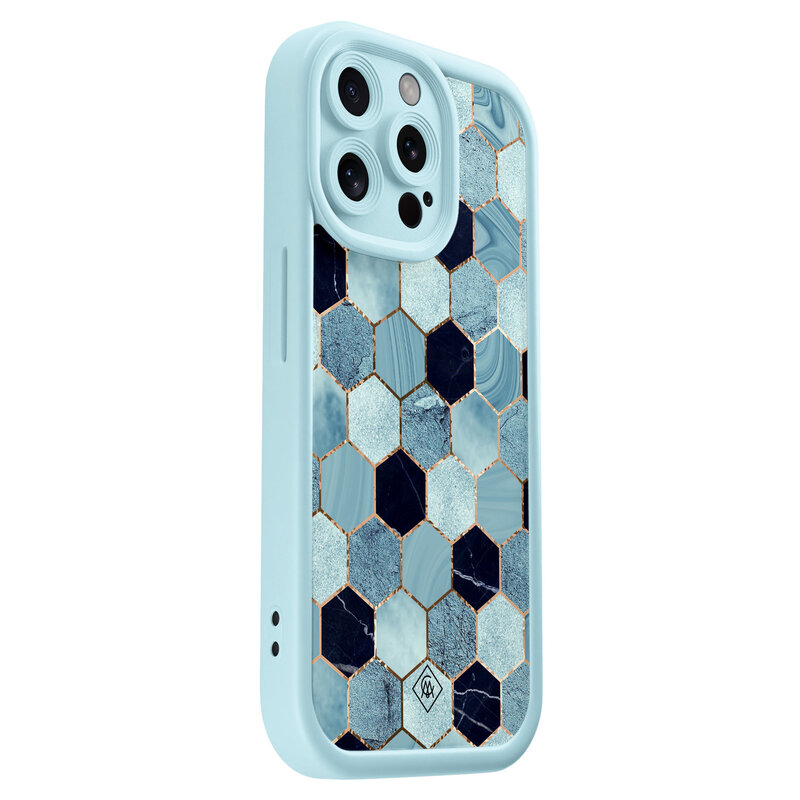 Casimoda iPhone 15 Pro Max blauwe case - Blue cubes