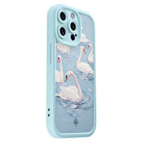 Casimoda iPhone 15 Pro Max blauwe case - Zwanen