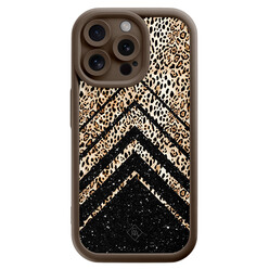 Casimoda iPhone 15 Pro Max bruine case - Luipaard chevron