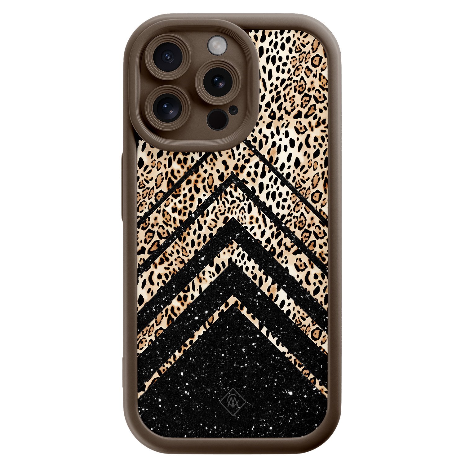 iPhone 15 Pro Max bruine case - Luipaard chevron