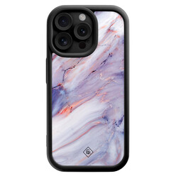 Casimoda iPhone 15 Pro Max zwarte case - Marmer paars