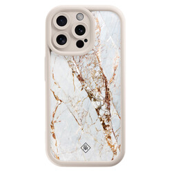 Casimoda iPhone 15 Pro Max beige case - Marmer goud